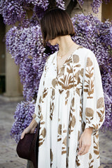 Taj Maxi Dress in Khaki Flower