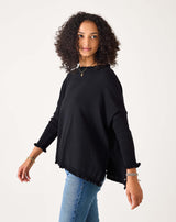 Mersea Black Catalina Cotton Ruffle Sweater