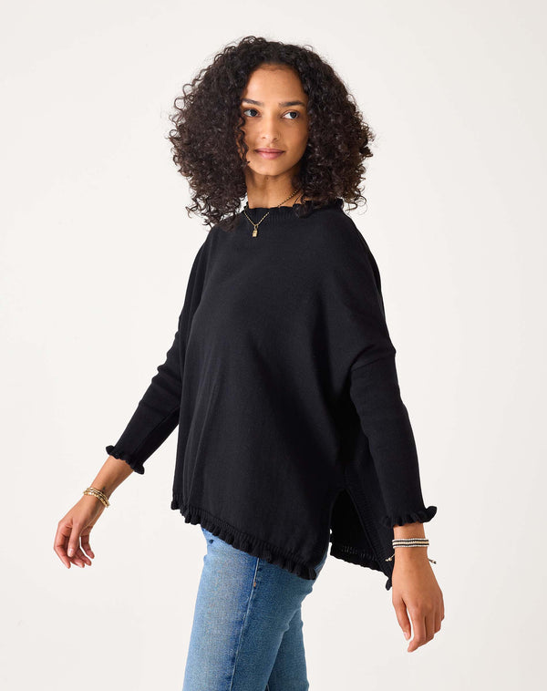 Mersea Black Catalina Cotton Ruffle Sweater