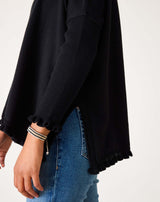 Mersea Black Catalina Cotton Ruffle Sweater