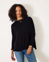Mersea Black Catalina Cotton Ruffle Sweater