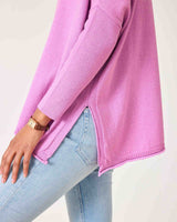 Catalina Cotton Crewneck Sweater in Razzle Pink (Two Size Options)