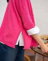 MERSEA Catalina Cotton Ruffle Henley in Fuscia (Two Size Options)