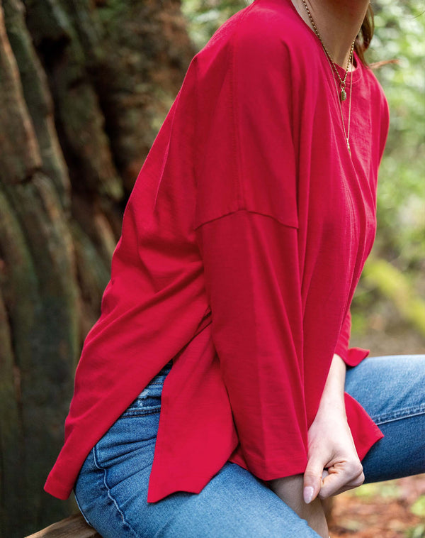 Catalina Slub Tee in Harvest Red (Two Size Options)