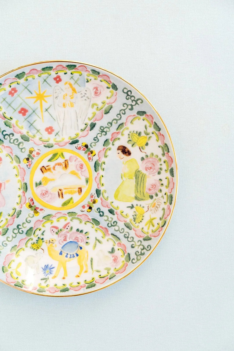 Rose Medallion Nativity Porcelain Plate