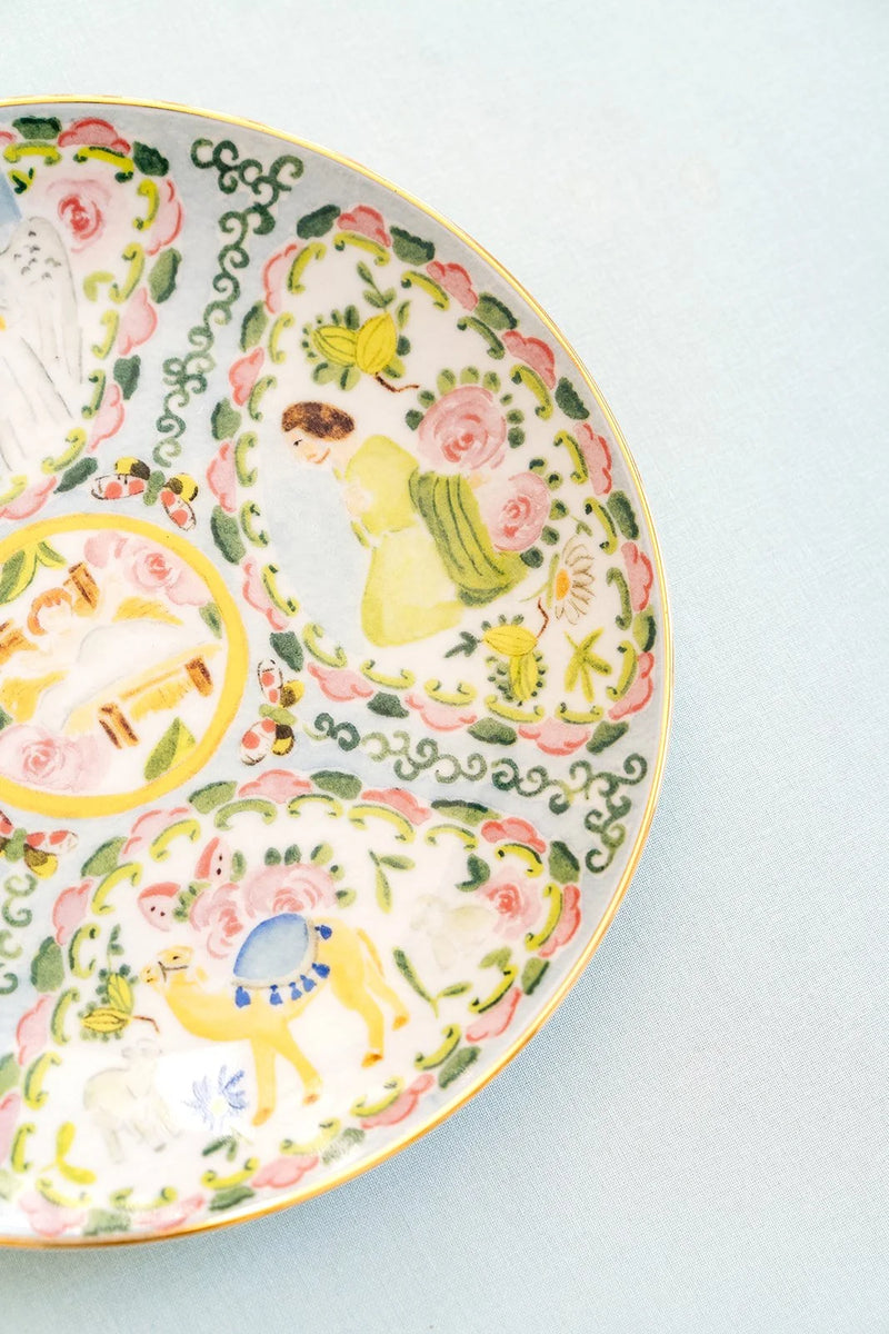 Rose Medallion Nativity Porcelain Plate
