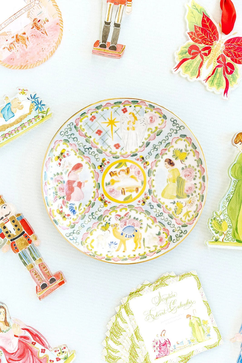Rose Medallion Nativity Porcelain Plate