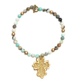 Amazonite with Cherrie Cross Necklace