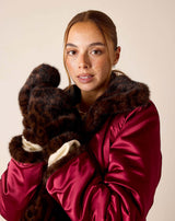 Chamonix Faux Fur Mittens in Leopard