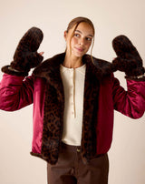 Chamonix Faux Fur Mittens in Leopard