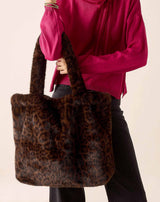 Chamonix Faux Fur Tote in Leopard