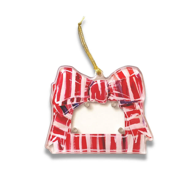 Lauren Dunn Christmas Bow Frame Ornament