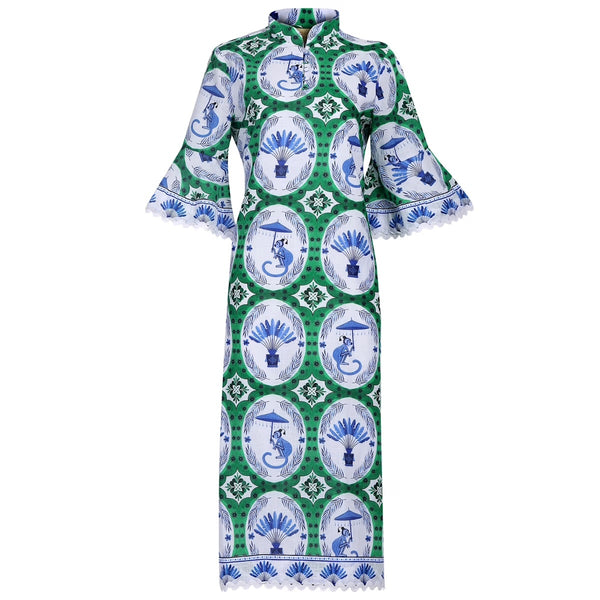 Monkey Chinoiserie Como Midi Dress