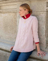 Cotswold Cable-Knit Sweater in Petal Pink