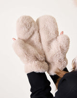 Chamonix Faux Fur Mittens in Oatmeal