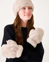 Chamonix Faux Fur Mittens in Oatmeal