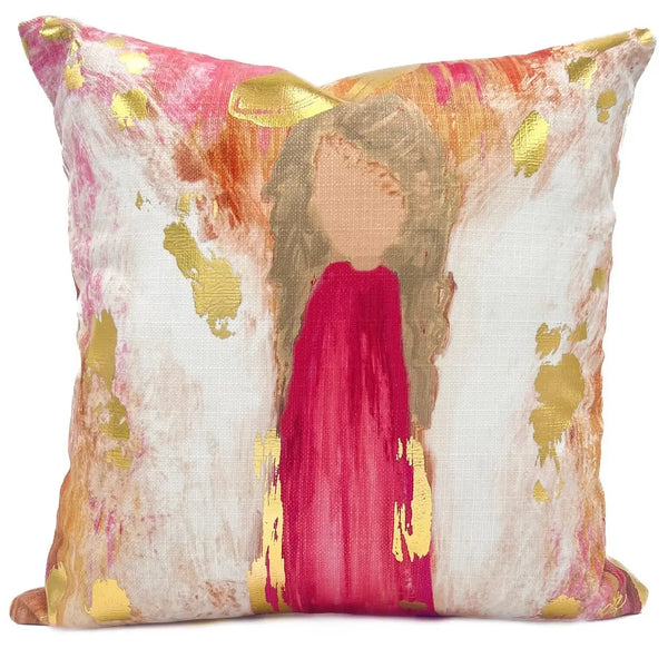 Gold Foil Angel Of Love Pillow