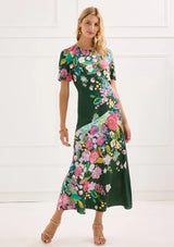 The Dawn Dress in Emerald Green