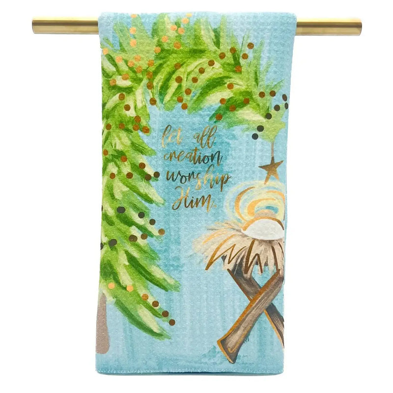 "All Creation Worship" Tea Towel