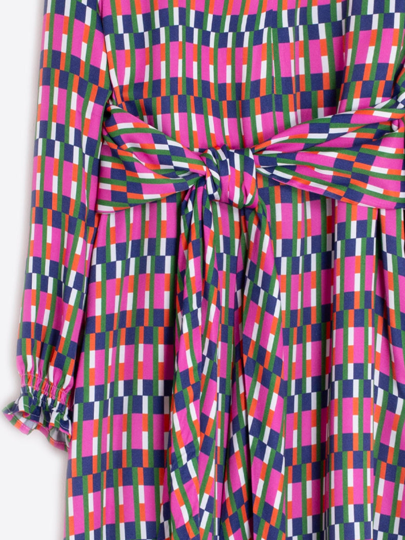 Vilagallo Multicolored Geometric Patterned Long Dress