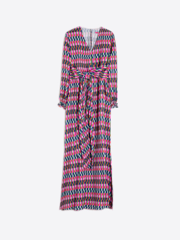 Vilagallo Multicolored Geometric Patterned Long Dress