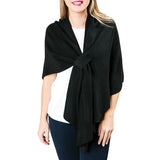 Katie Knit Keyhole Shawl Wrap in Black