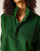 MERSEA Emerson Pop Up Collar Top in Pine Baby Cord