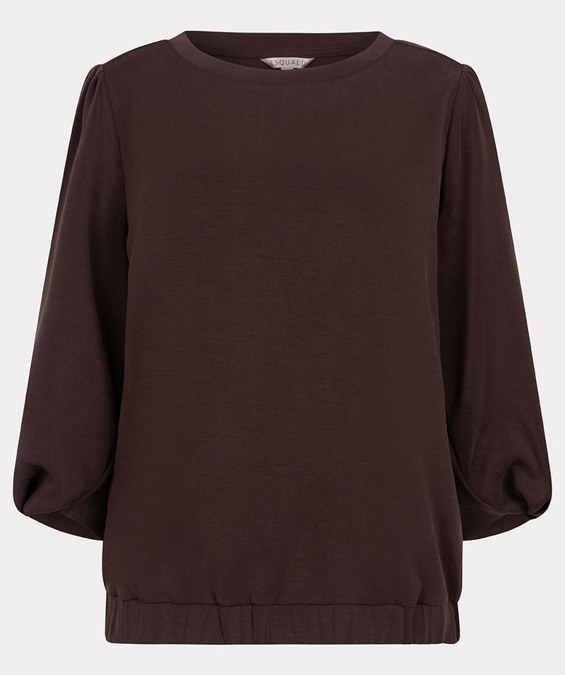 Sweater Twisted Sleeve Top in Brown