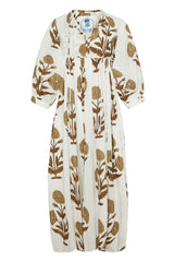 Taj Maxi Dress in Khaki Flower
