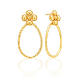 Capucine De Wulf Berry Clover Teardrop Earrings in Mother of Pearl