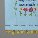 "Live Well" Pom Pom Kitchen Towel