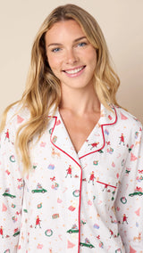 "A Merry Little Stroll" Pima Knit Long-Sleeved Pajamas