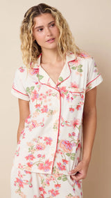 Cat's Pajamas Pima Knit Capri in Wing & Bloom
