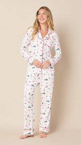 "A Merry Little Stroll" Pima Knit Long-Sleeved Pajamas
