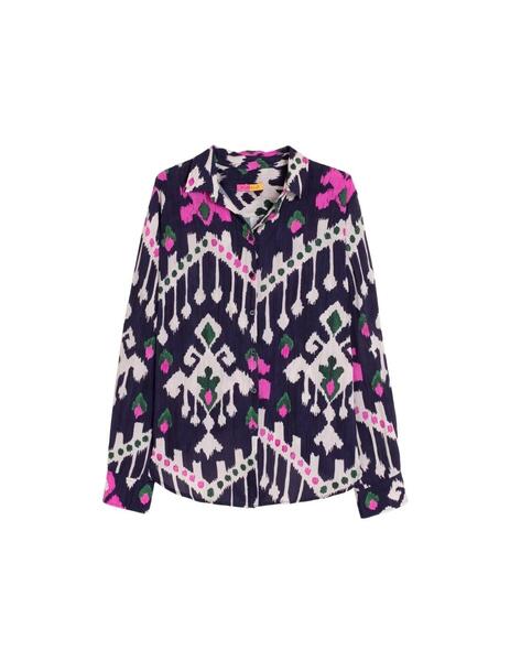Vilagallo Navy with Pink Ikat Blouse
