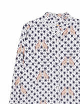 Vilagallo Navy Star with Leopard Print Blouse