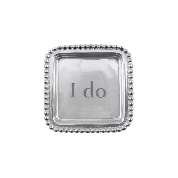 Mariposa "I Do" Beaded Square Small Tray