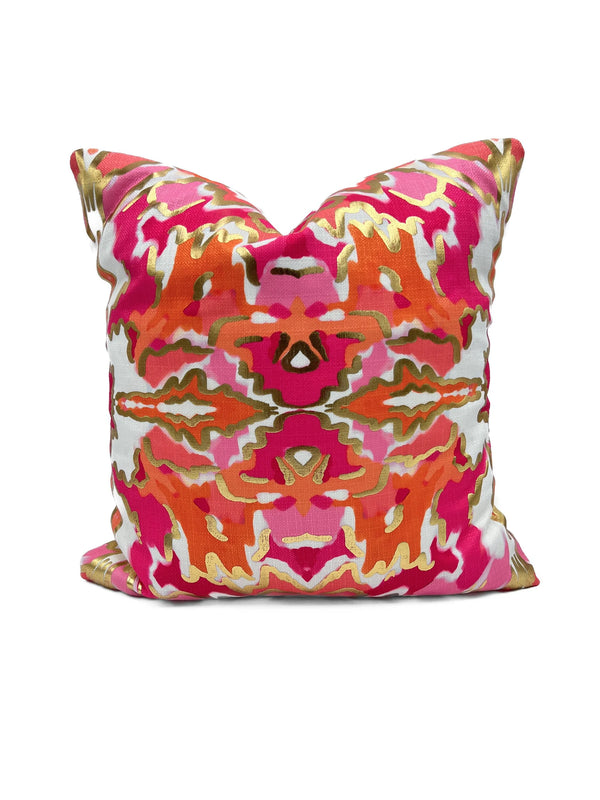 Pink & Orange Kaleidoscope Gold Foil Pillow