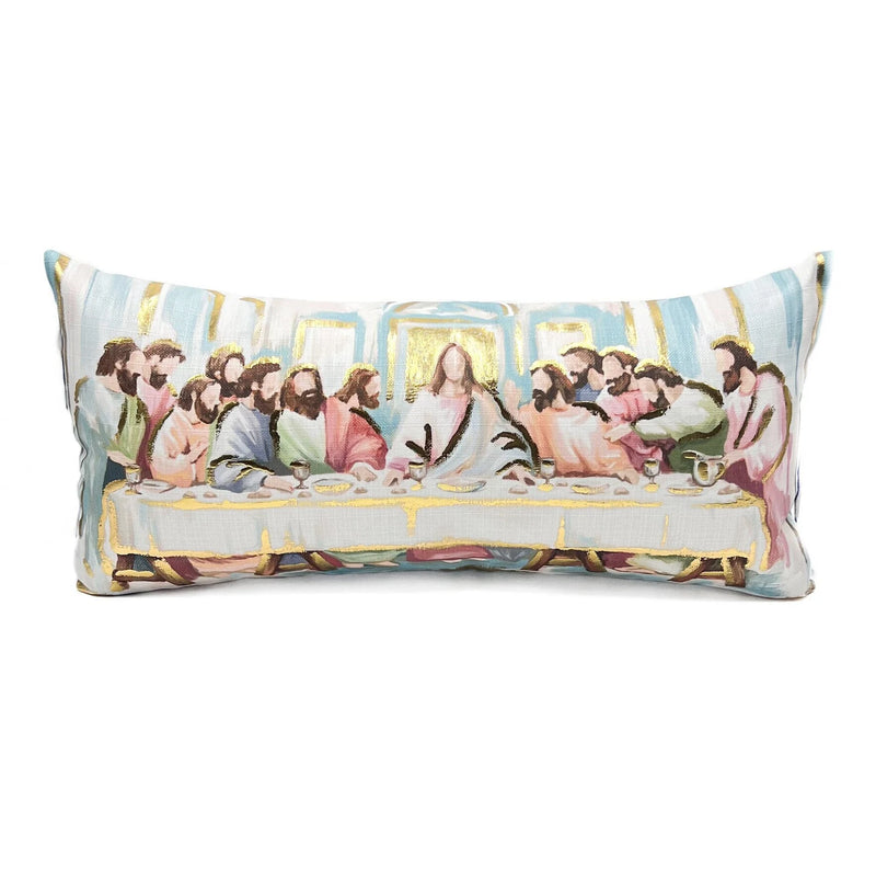 "The Last Supper" Pillow with Gold Foil Accents