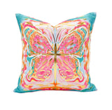 Gold Foil Tropical Kaleidoscope Butterfly Pillow