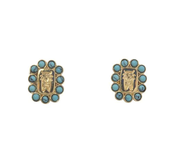 Goldbug Turquoise Crest Earrings