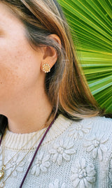 Goldbug Crest Pearl Earrings