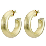 Sheila Fajl Small Chantal Hoops - Brushed 18K Gold Plated