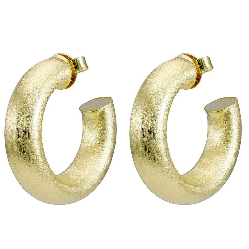 Sheila Fajl Small Chantal Hoops - Brushed 18K Gold Plated