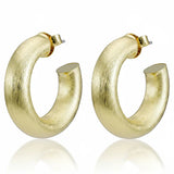 Sheila Fajl Small Chantal Hoops in Brushed Gold Plated