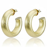 Sheila Fajl Small Chantal Hoops in Brushed Gold