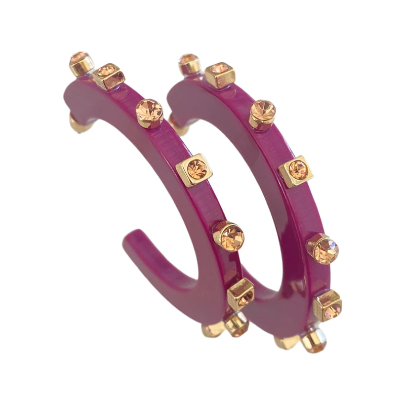 Smith and Co Designs Red Wine City Girl Jewel Hoop