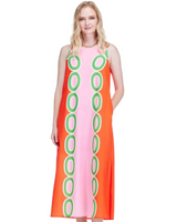 Red Links Column Midi Dress