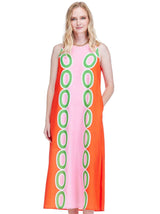 Red Links Column Midi Dress