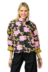 Charcoal Puff Floral Jacket